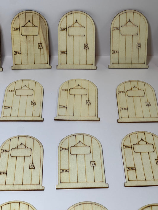 Puerta de madera recortada-Objetos exteriores -Terapia del habla Mini objetos-Puerta de castillo recortada en madera