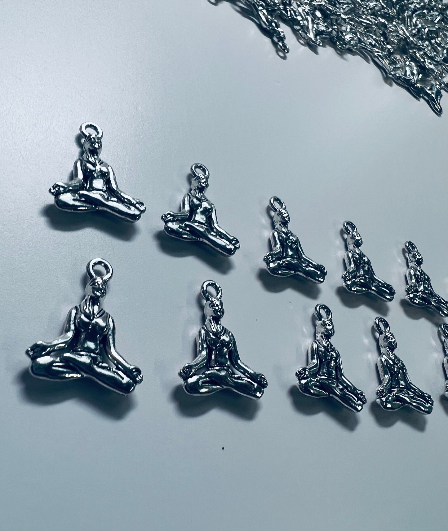 Miniature YOGA Charm-Antique Tibetan Silver Yoga Girl Charm-Silver Yoga Girl Charms-Yoga Practitioner Charm-Trinkets-Alphabet Object for Y