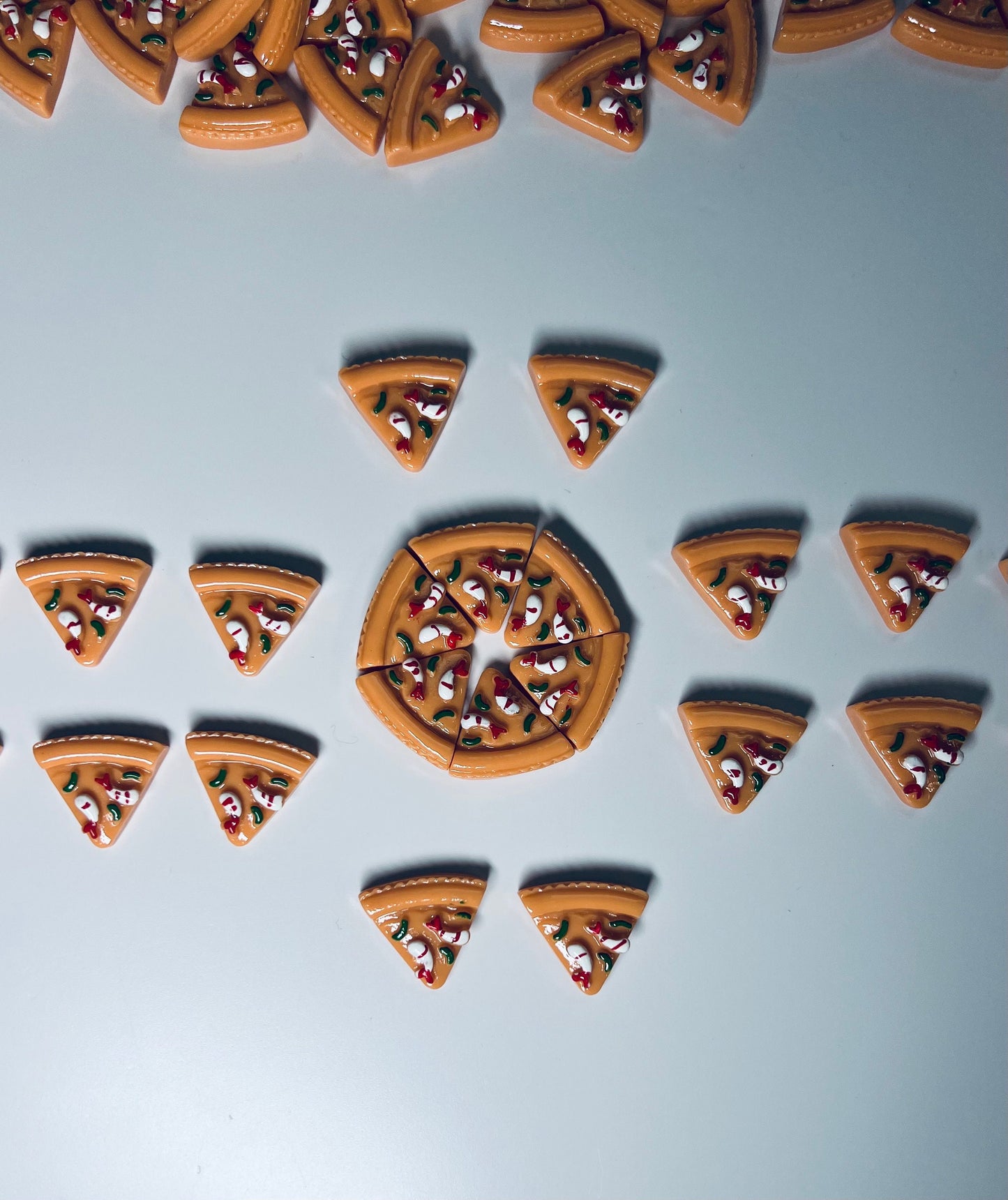 Miniature PIZZA Trinkets Speech Therapy Mini Objects FOOD Theme Objects Resin Pizza Montessori Minis