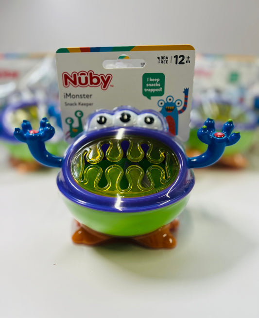 Feed the Monster Toy for Trinkets - Snack Monster - Nuby Snack Monster Cup - Mini Objects - Mini Toys -Speech Therapy Mini Objects