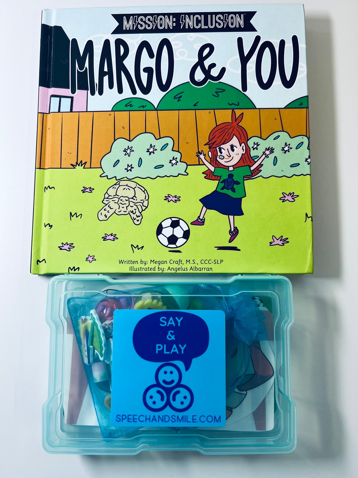 Kit de cuentos para Margo y tú, accesorios de cuentos inclusivos, libro de terapia del habla