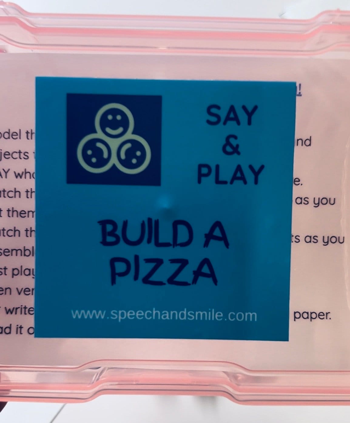 Build a Pizza Kit Language Task Box Speech Therapy Mini Objects Verbal Sequence Kit Speech Therapy Kit with Trinkets