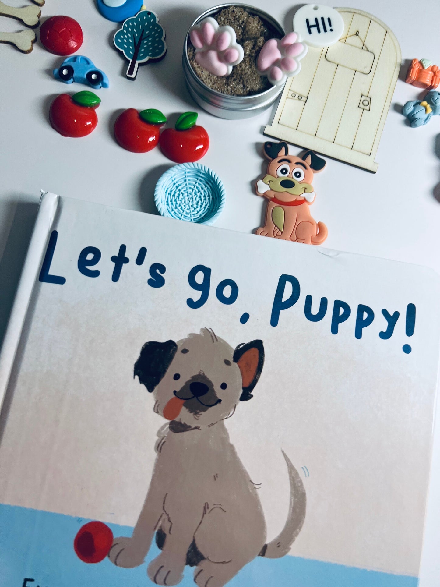 Toddler Book Early Sounds Book Let's Go Puppy Book Story Kit Story Objects Speech Therapy Mini Objects-Apraxia Book