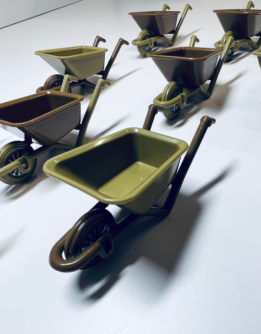 Mini Wheelbarrow for Trinkets Speech Therapy Mini Objects Dollhouse Wheel Barrow