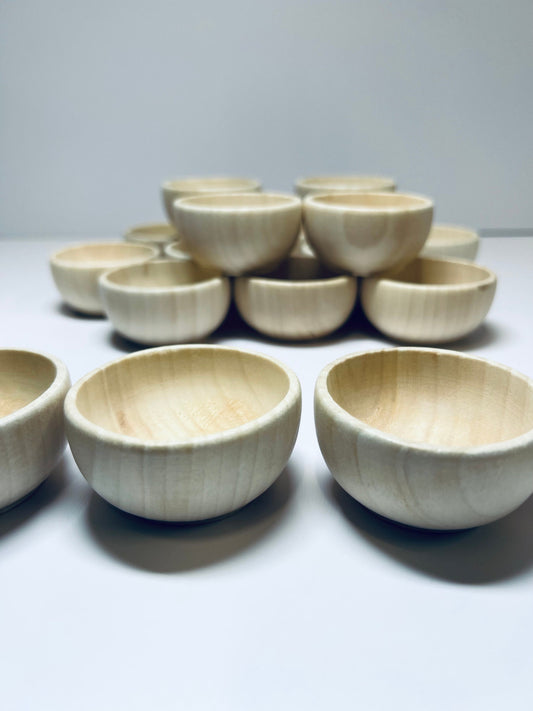 Mini cuencos de madera - Spice Bowl - Trinket Bowl - Miniaturas Montessori. Cuenco pequeño de madera sin terminar