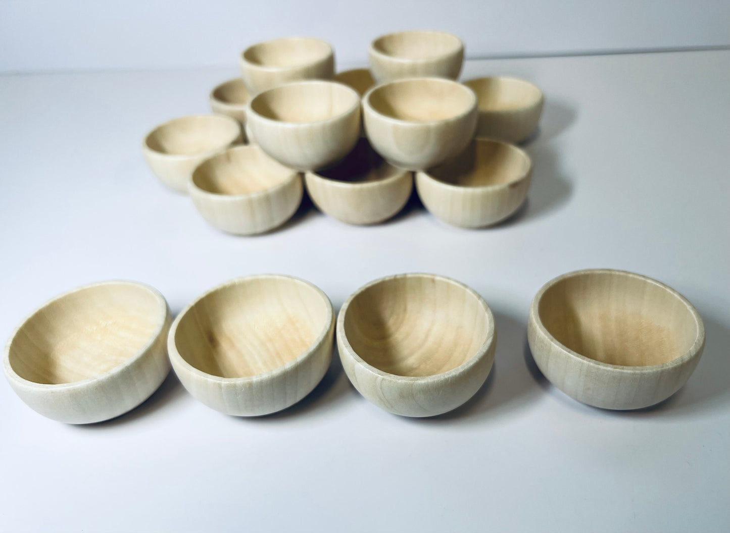 Mini cuencos de madera - Spice Bowl - Trinket Bowl - Miniaturas Montessori. Cuenco pequeño de madera sin terminar