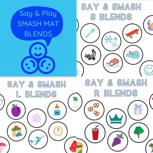 MEZCLA DE SONIDOS Smash Mat-Terapia del habla Imprimible-Play Dough Smash Mat-Materiales de terapia del habla-Terapia del habla-Terapia del habla y sonrisa-Terapia del habla