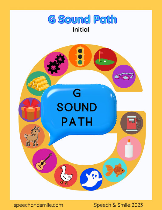 G Sound Printable Sound Paths for Speech Therapy- Articulation Games Worksheets-Letter G Printable Worksheet Download-K Words Speech Therapy