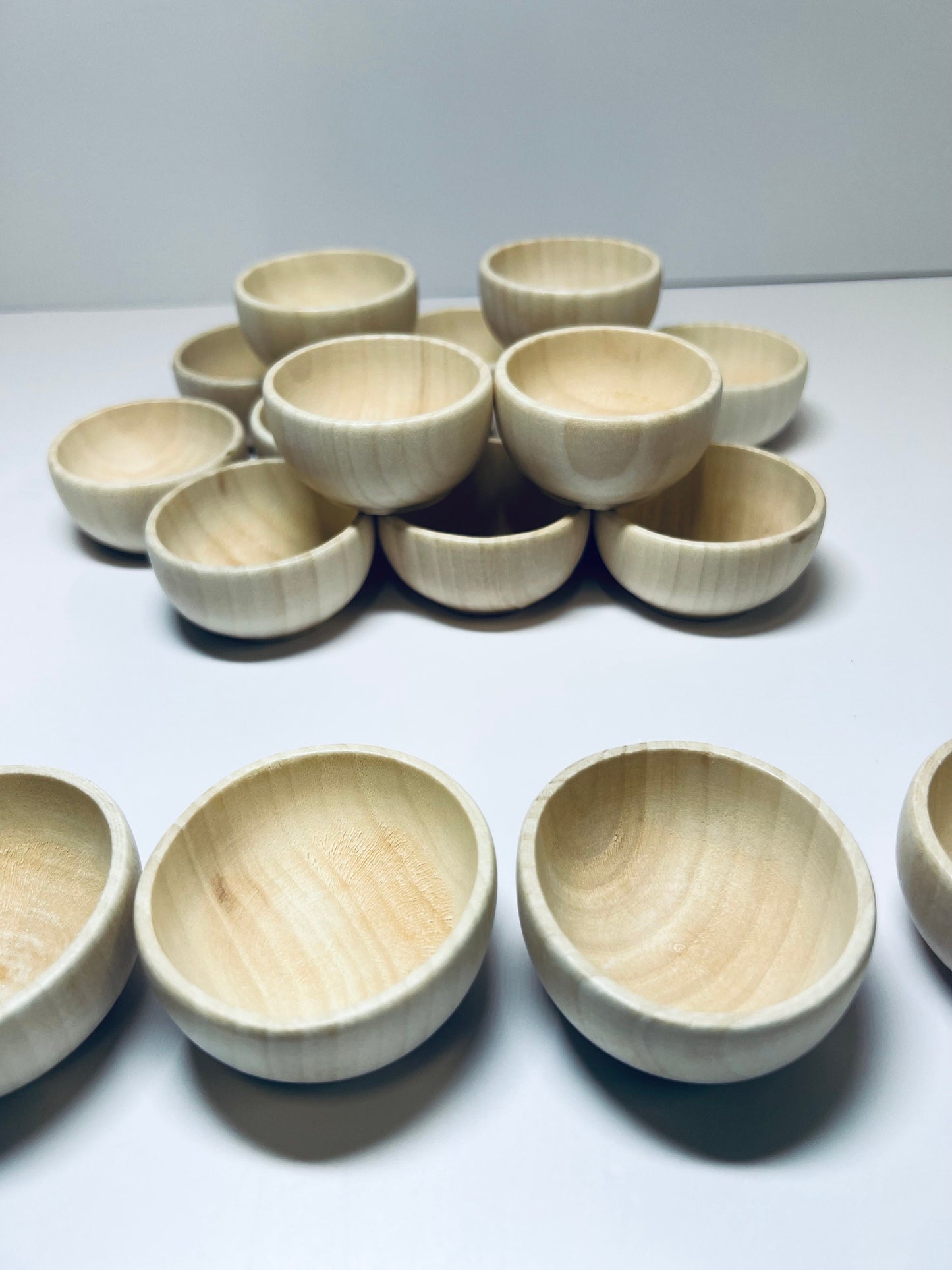 Mini cuencos de madera - Spice Bowl - Trinket Bowl - Miniaturas Montessori. Cuenco pequeño de madera sin terminar