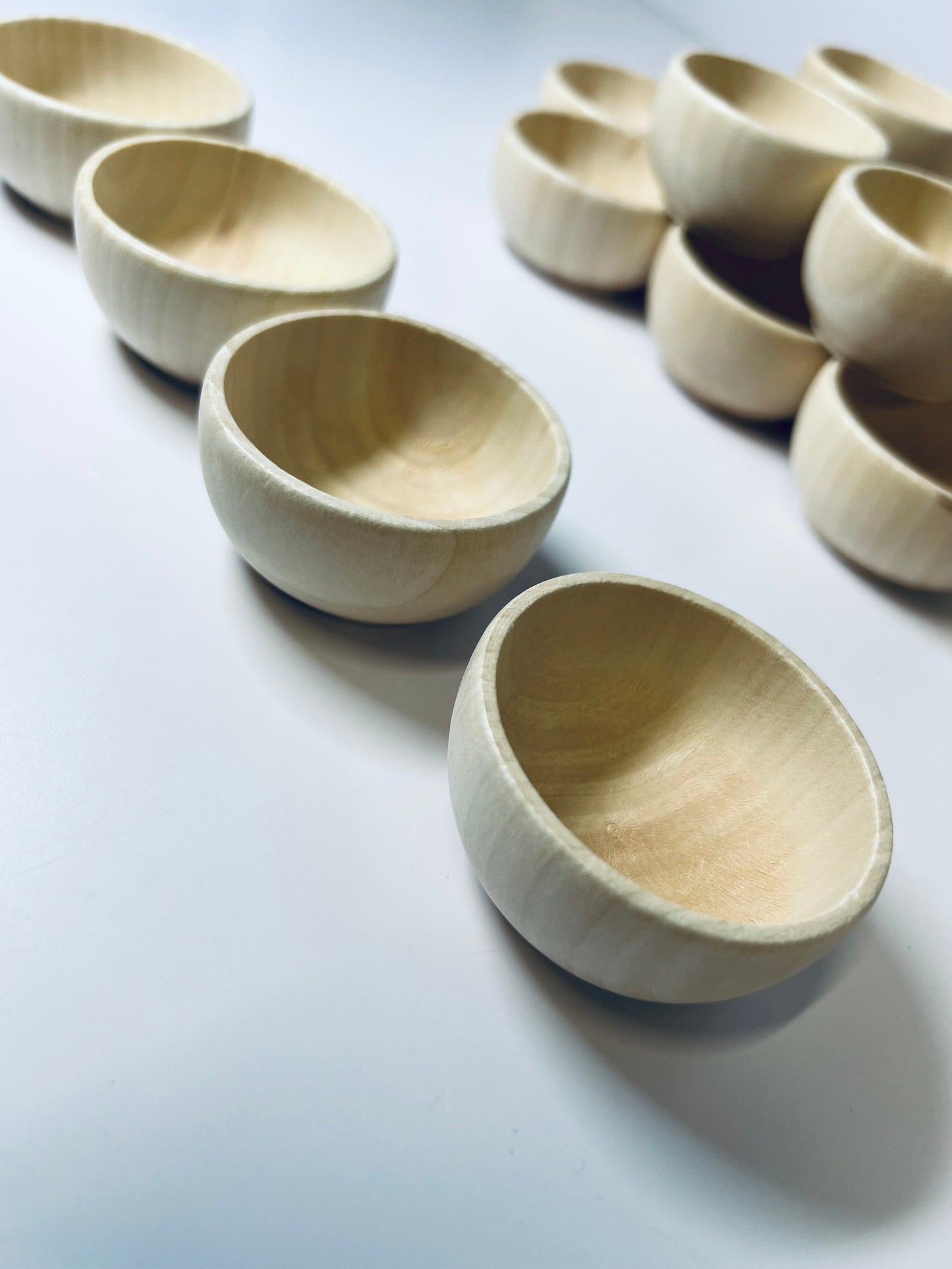 Mini cuencos de madera - Spice Bowl - Trinket Bowl - Miniaturas Montessori. Cuenco pequeño de madera sin terminar