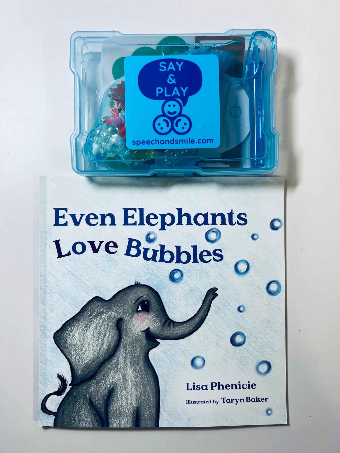 Même les éléphants aiment les bulles-Livre pour l’orthophonie-Mini objets d’orthophonie