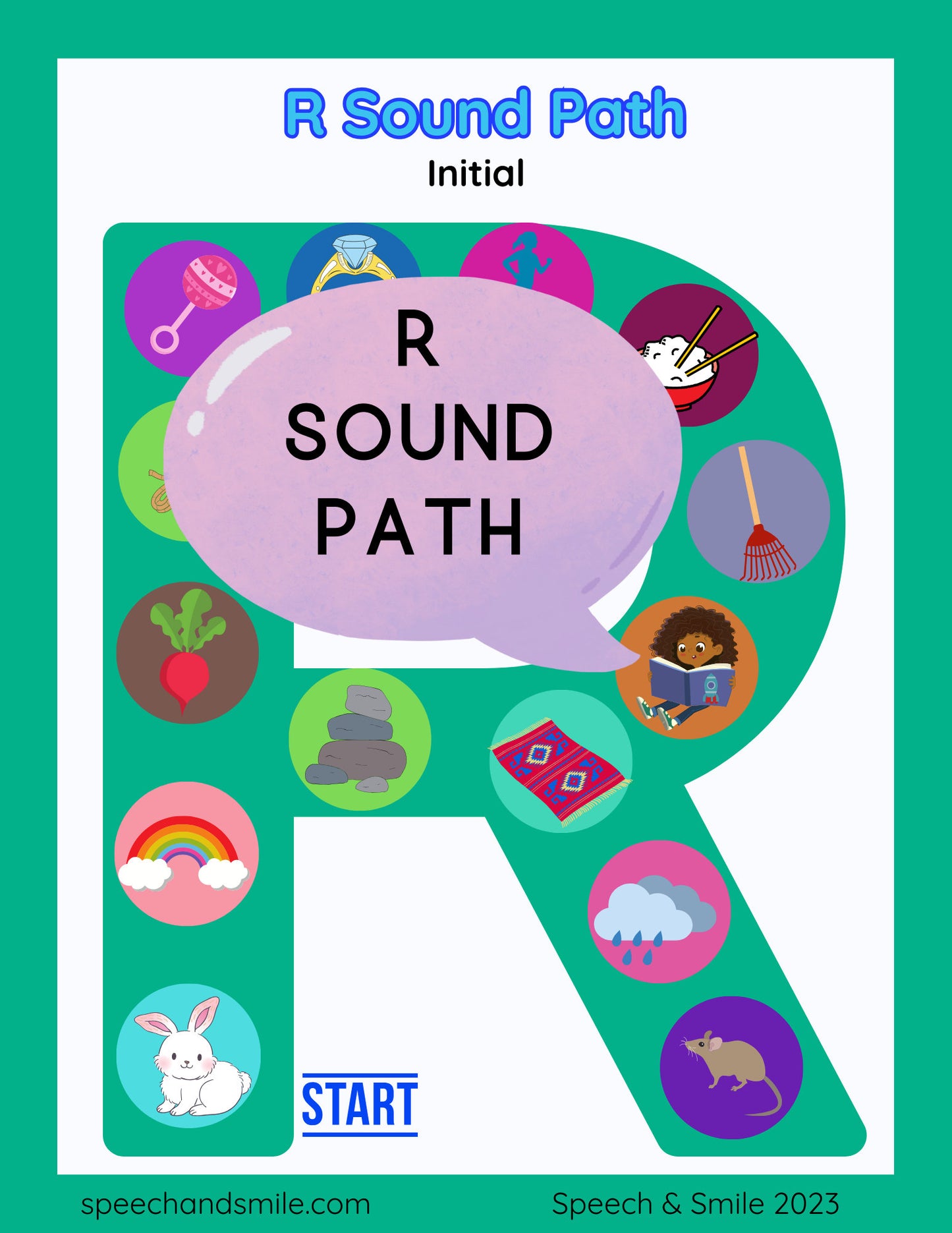 R Sound Worksheet-Sound Path /R/ Speech Therapy-Articulation Games Worksheet-R Worksheet-R Words Speech Therapy