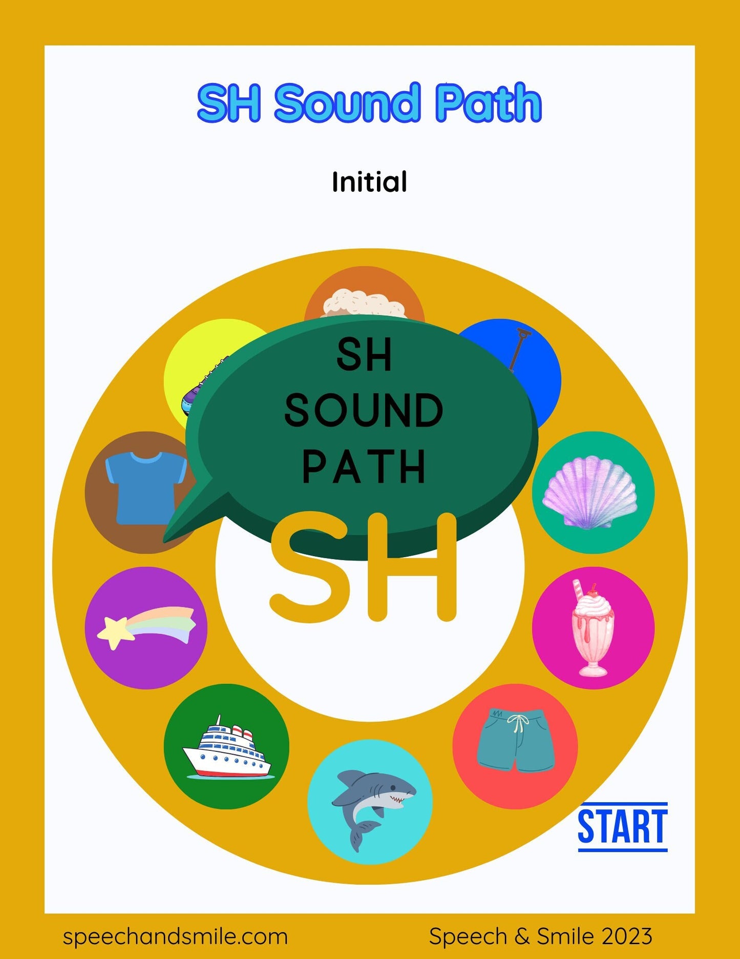 SH Sound Worksheet-Sound Path /sh/ Speech Therapy-Articulation Games Worksheet-SH Worksheet-SH Words Speech Therapy