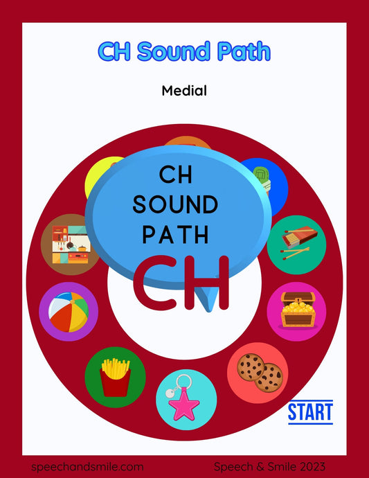 CH Sound Worksheet-Sound Path /ch/ Speech Therapy-Articulation Games Worksheet-CH Worksheet-CH Words Speech Therapy