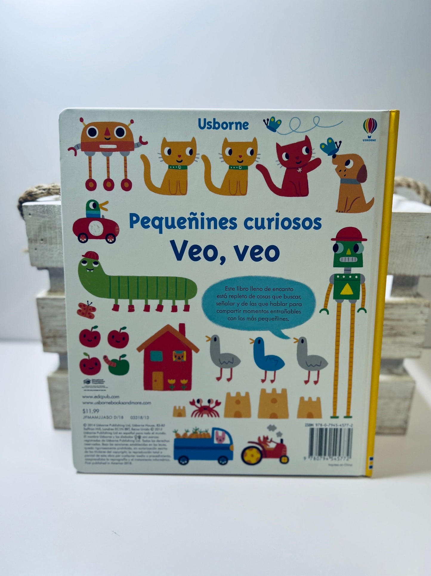 Libro infantil en español- Libro Veo Espío-Veo Espío Baratijas-Veo Objetos con Libro-Libro Spot it-Kit de Cuentos-Di y Juega