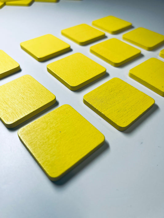 Objeto del alfabeto Y-Objeto de la letra Y-Cuadrados de madera amarilla-Y es para baratijas del alfabeto amarillo-Objetos Montessori