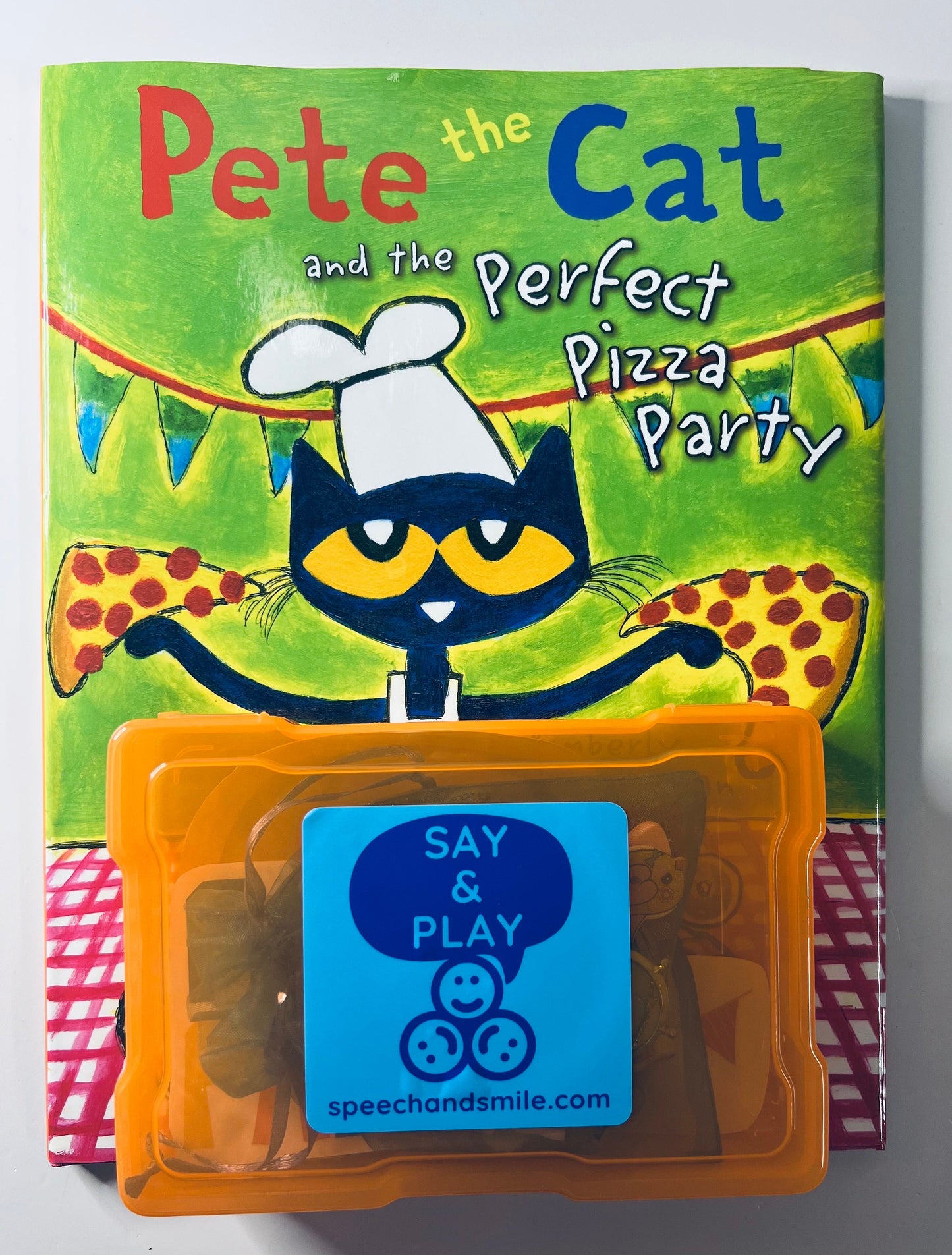 Pete the Cat Pizza Party Book Objects Speech Therapy Mini Objects Story Kit for Pete the Cat Books