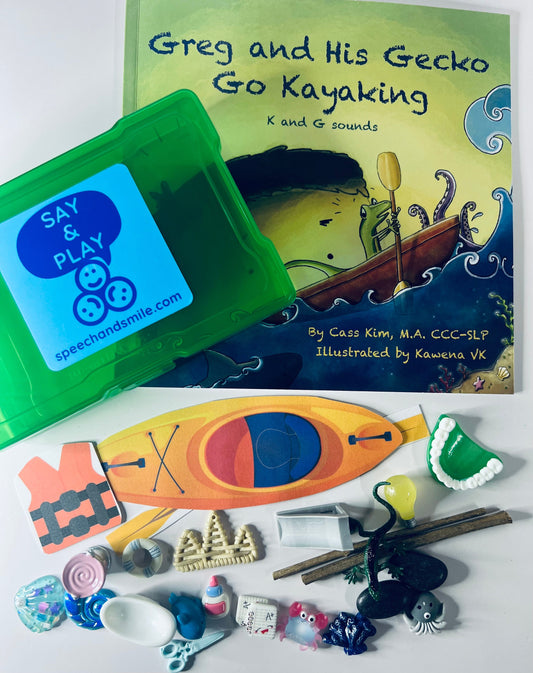 Story Kit for Speech Therapy Sounds K and G - Mini Objects for Speech Therapy - Articulation Book with Mini Objects  Articulation Trinkets