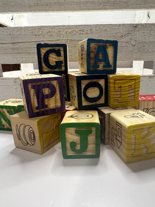Bloques de alfabeto de madera para niños pequeños-Bloques de alfabeto preescolar