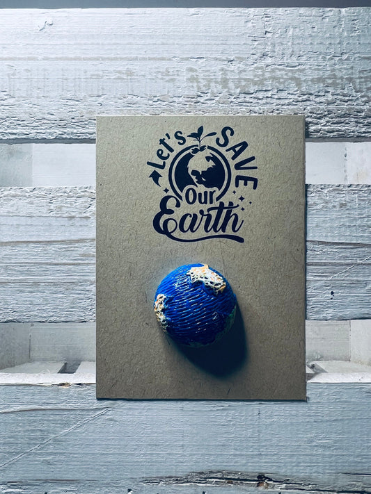 Pocket Hug Earth Day Card-Mini Gift for Teen-Positivity Card-Miniature Earth Trinket Gift Cards- Handmade Card with a Trinket-Mini Objects