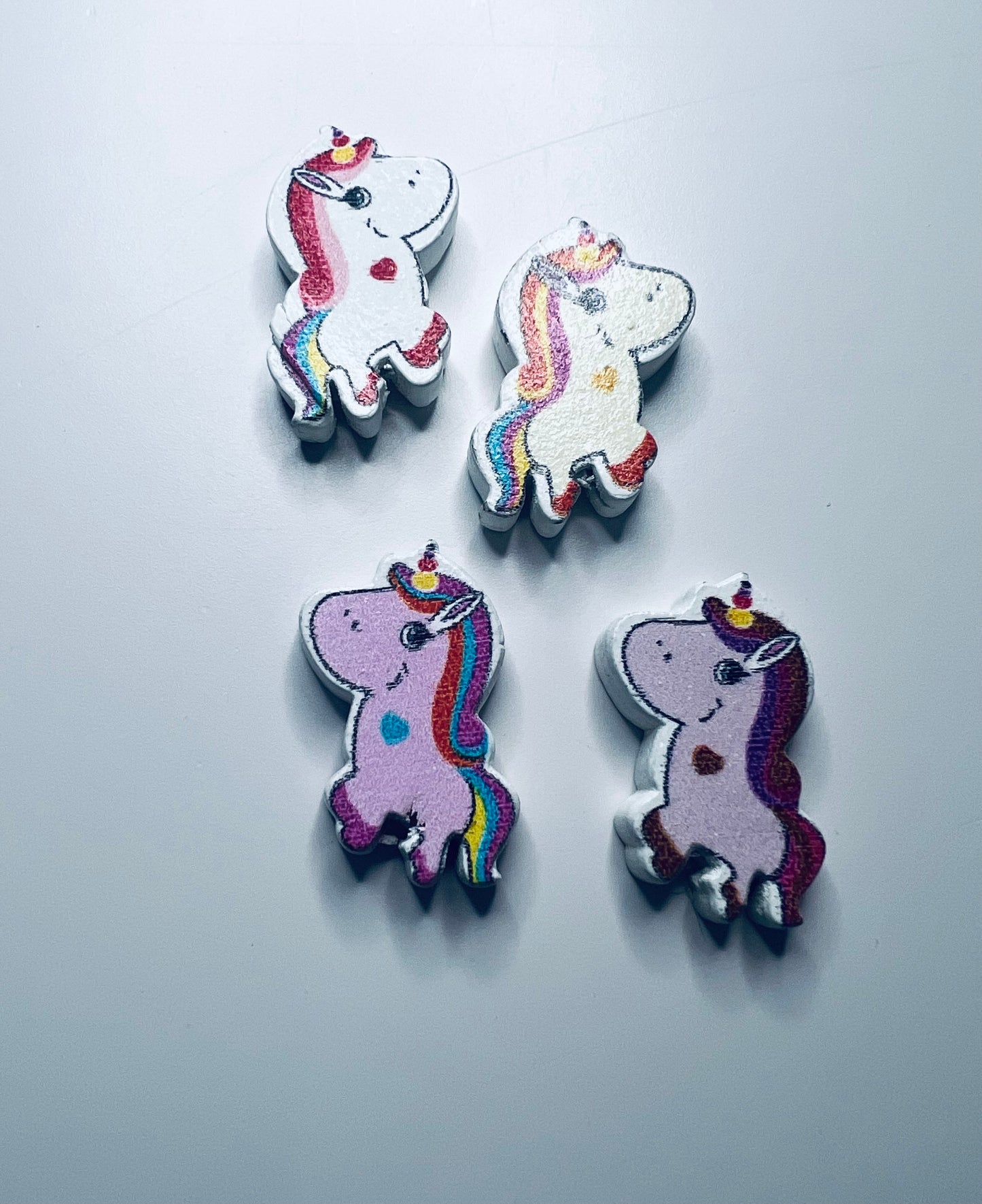 Miniature UNICORN Trinkets-Mini Objects-Doodads-Mystical Miniatures-Wood Unicorn Button-Fairytale Trinkets-Mini Objects for Speech Therapy