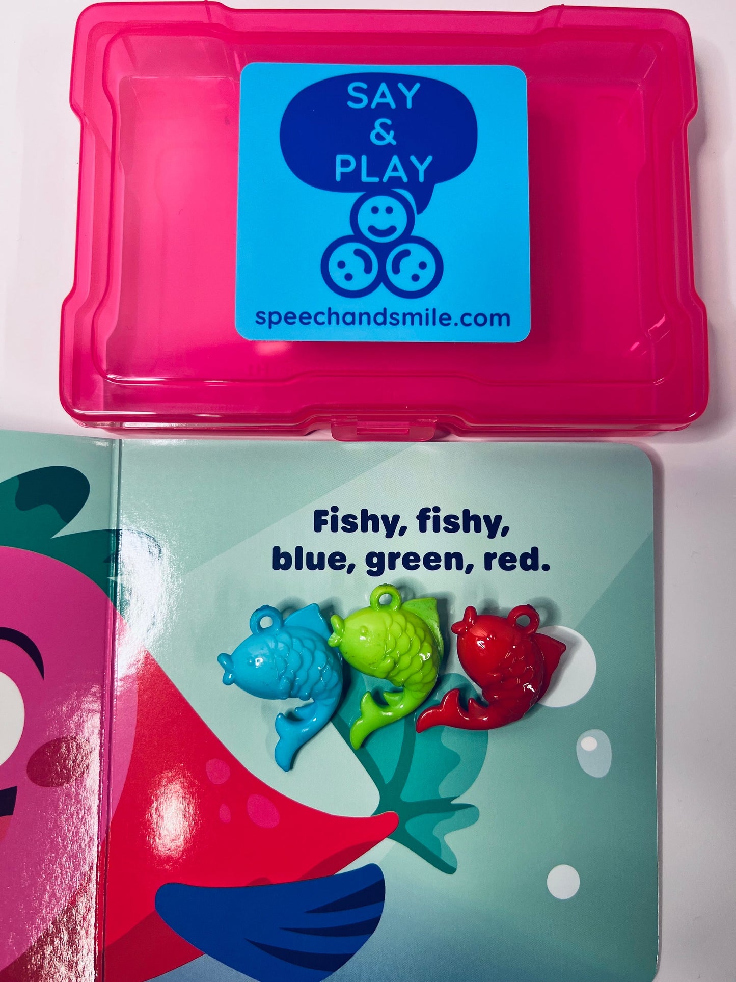 Kit de cuentos Mini objetos para Fishy Fishy Book- Libro de rimas preescolares - Libro de logopedia - Libro oceánico para niños