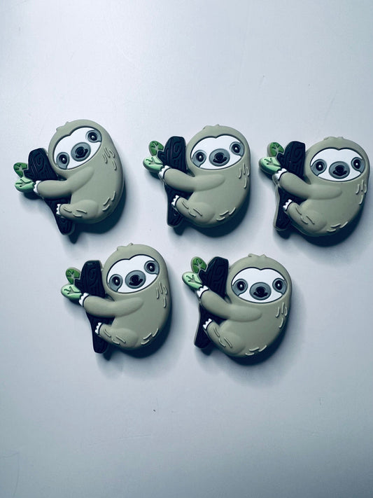 Miniature SLOTH Trinkets - Animal Theme Mini Objects - Silcone Sloth Bead -  Theme Trinkets - Doodads - Montessori Sound Objects