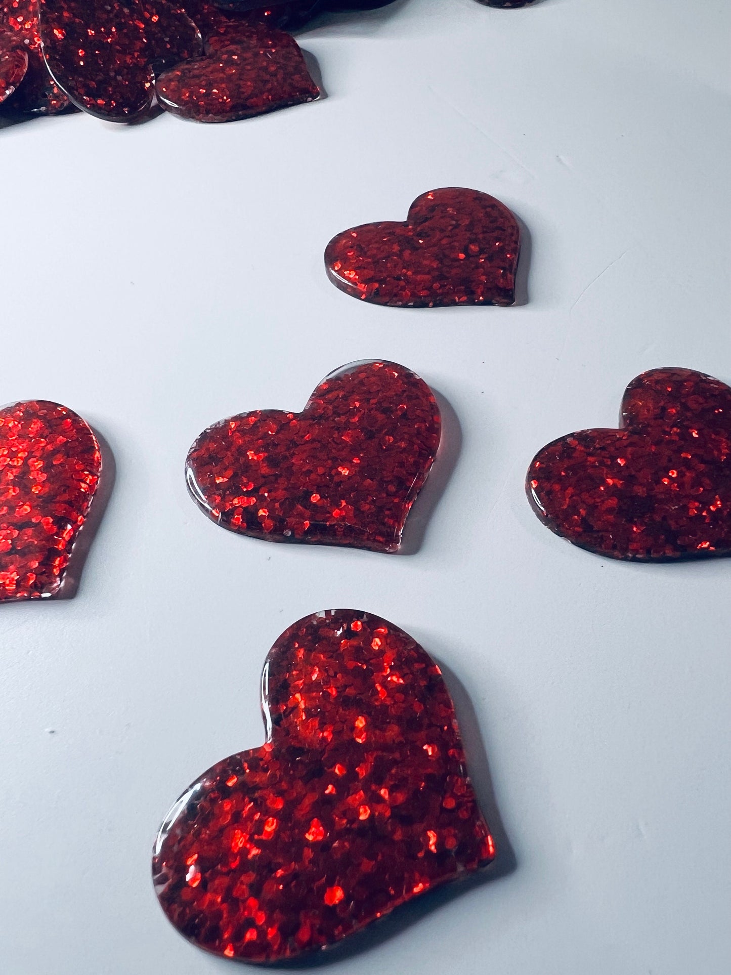 Miniature Red Glitter Heart Trinket  - Mini Sparkly Heart Mini Objects for Speech Therapy -Trinkets - Doodads - Pocket Hug Heart