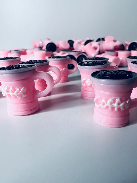 Miniature COFFEE Mug - Pink Coffee  Trinket - Mini Objects for Speech Therapy - Dollhouse Coffee Miniature- Trinkets - Doodads - Montessori