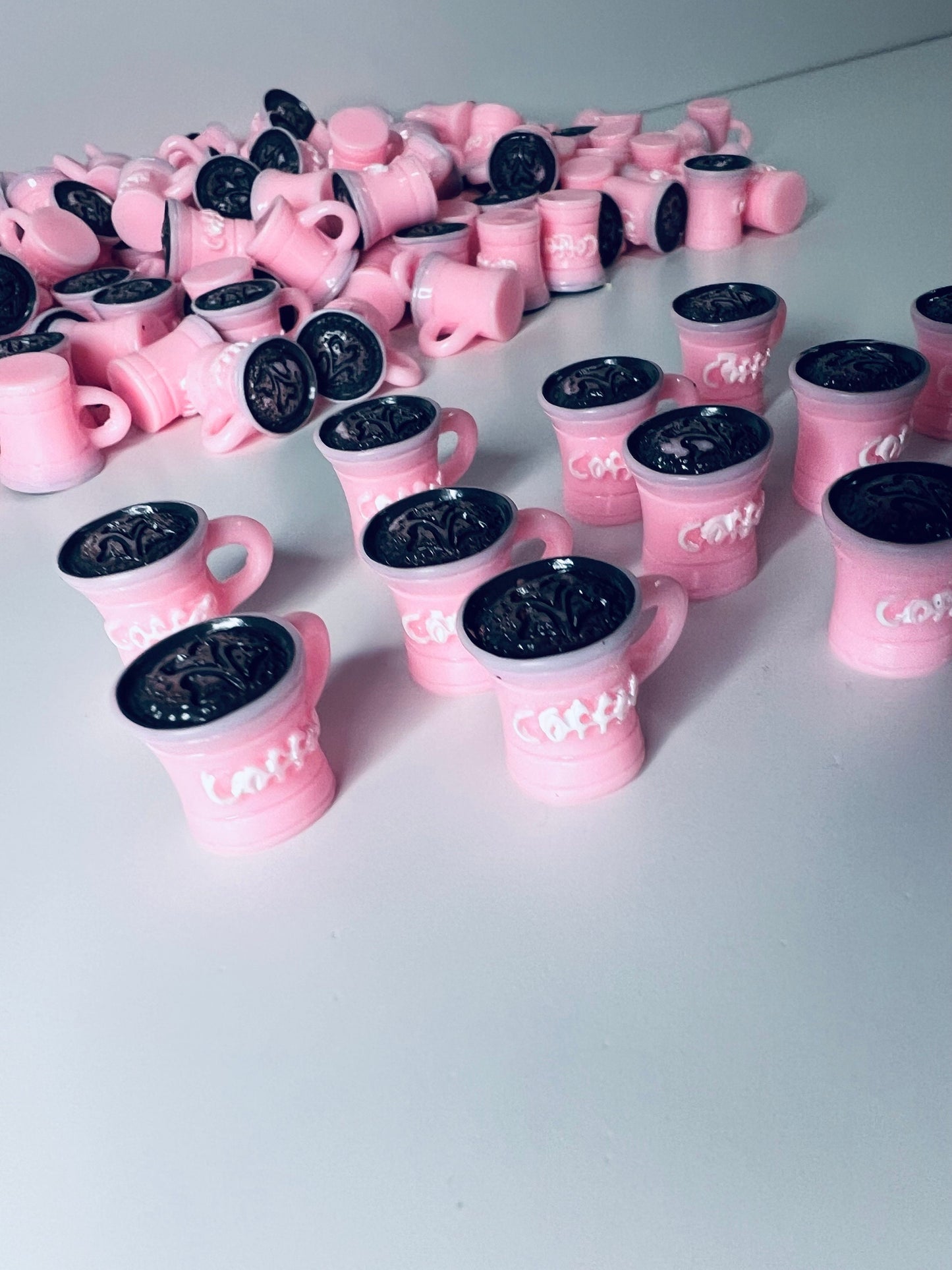 Miniature COFFEE Mug - Pink Coffee  Trinket - Mini Objects for Speech Therapy - Dollhouse Coffee Miniature- Trinkets - Doodads - Montessori