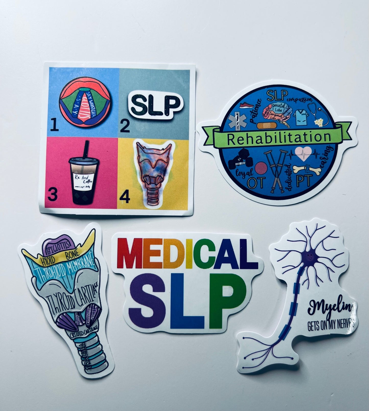 SLP Sticker bundle 5 Speech Therapy Stickers for Medical SLP Laptop Stanley Bottle Stickers - Speechie Stickers