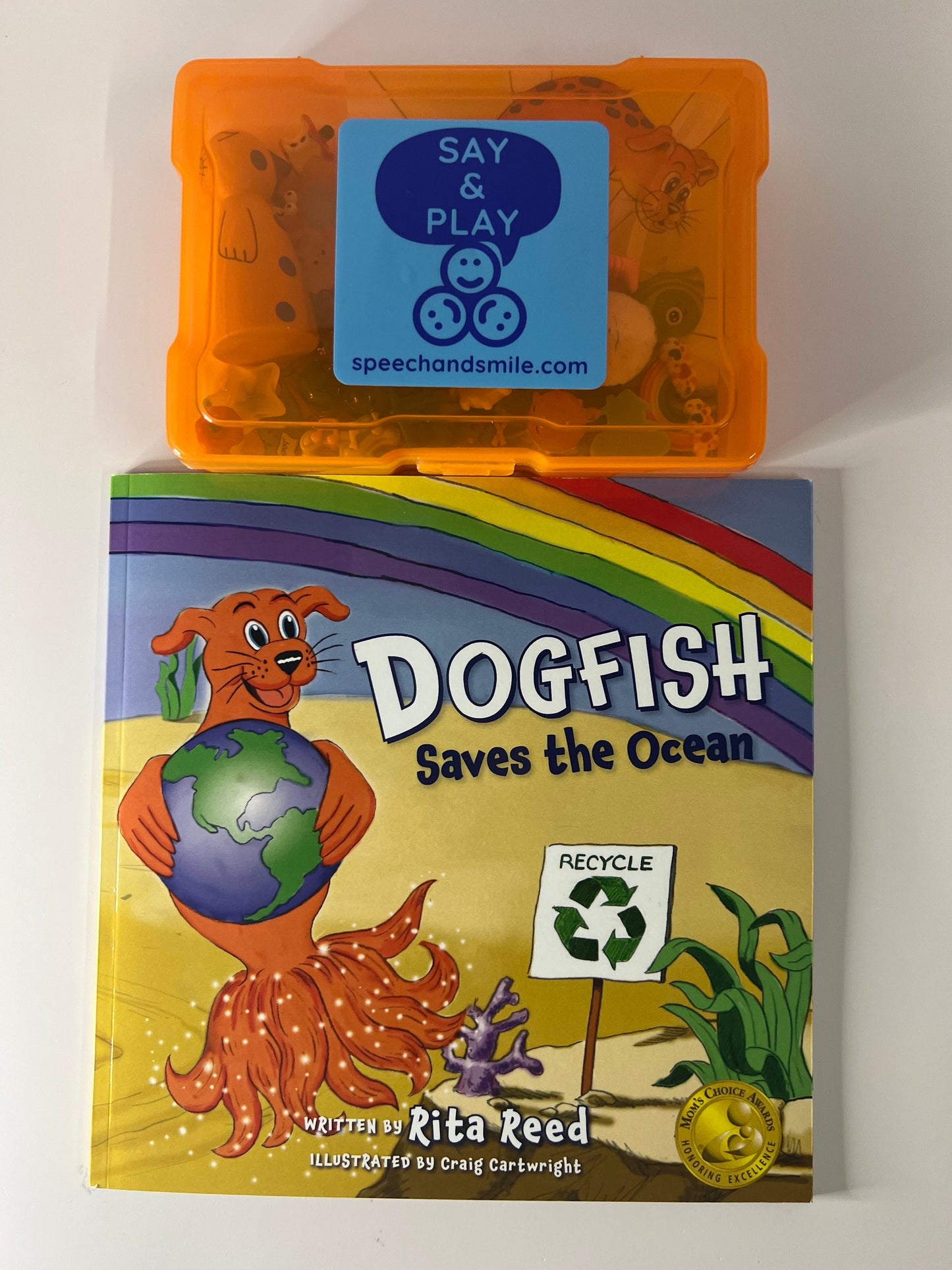 Story Kit for Dogfish Saves the Ocean Book - Earth Day Activity -Ocean Book- Ocean Miniature Objects - Mini Objects for Speech Therapy