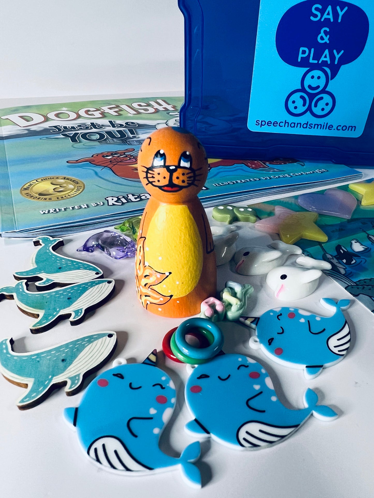 Kit d’histoire pour Dogfish Just be You Book - Arctic Ocean Book- Ocean Miniature Objects - Mini Objets pour l’orthophonie