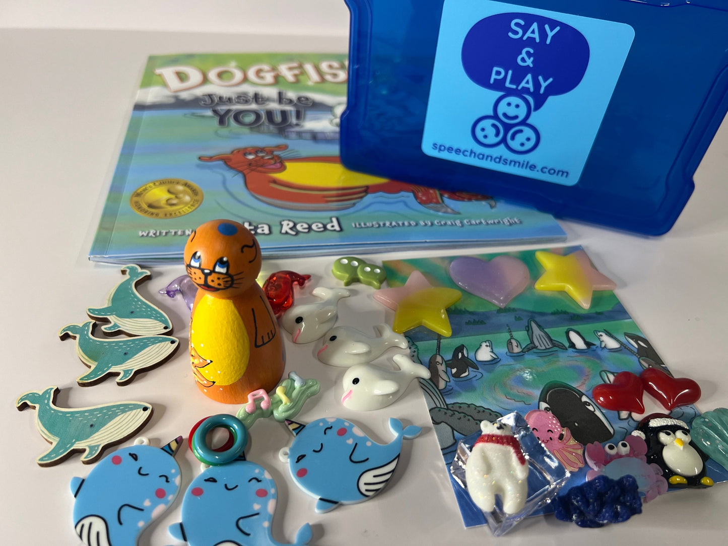 Kit de cuentos para cazón Just be You Book - Libro del Océano Ártico- Objetos en miniatura del océano - Mini objetos para logopedia