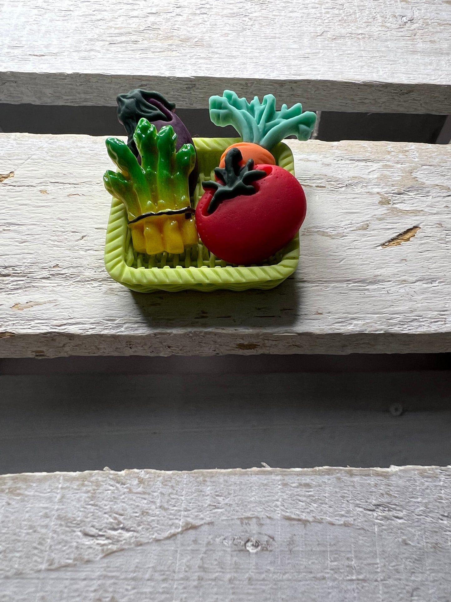 Panier de légumes miniature Maison de poupée Panier miniature -Mini objets végétaux - Bibelots de légumes - Maison de poupée miniature de récolte de légumes