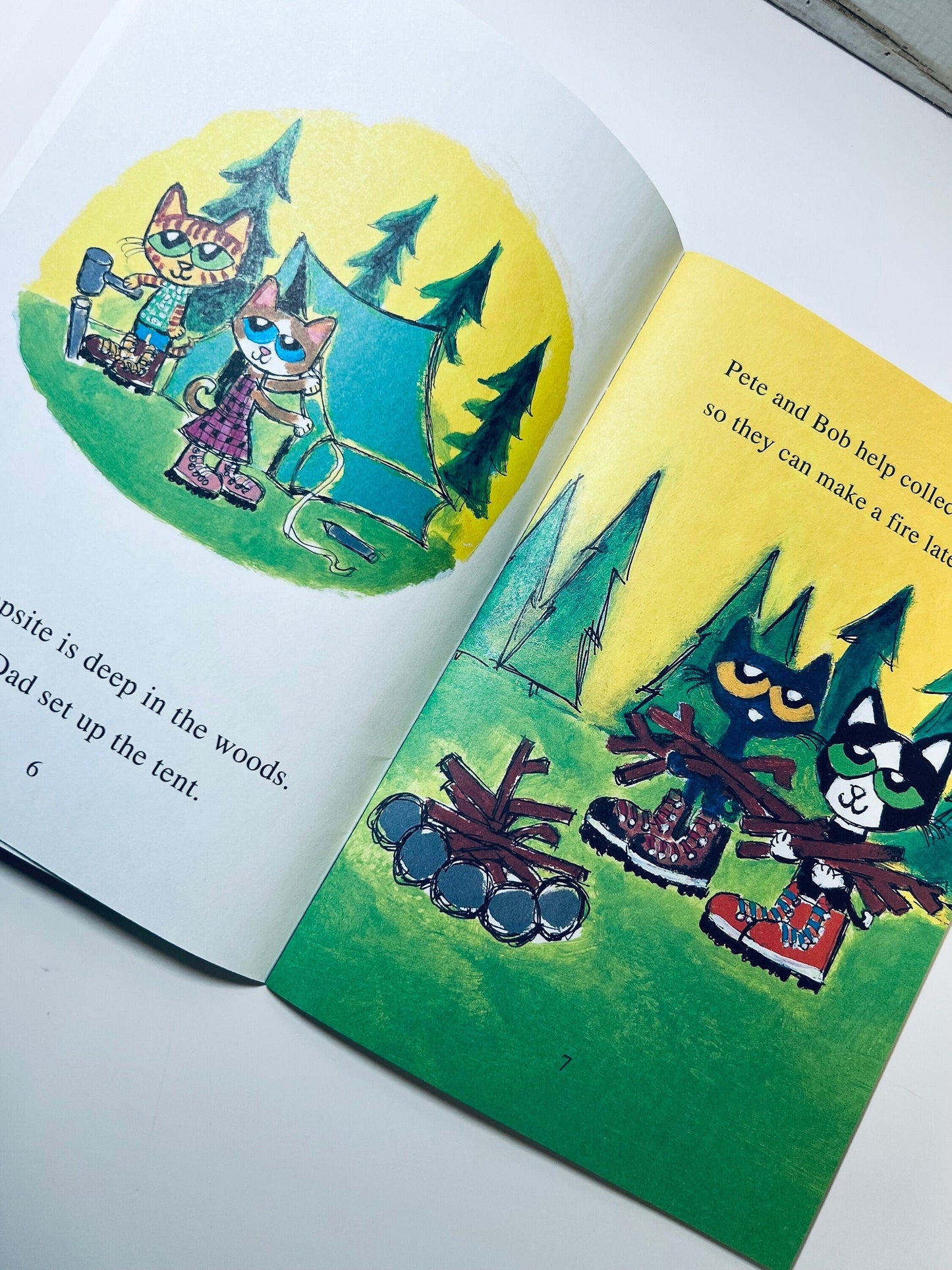 Pete the Cat Book-Librería para niños-Pete the Cat Goes Camping-Camp Book para niños-Libros de lectura de nivel-Libros de lectura temprana