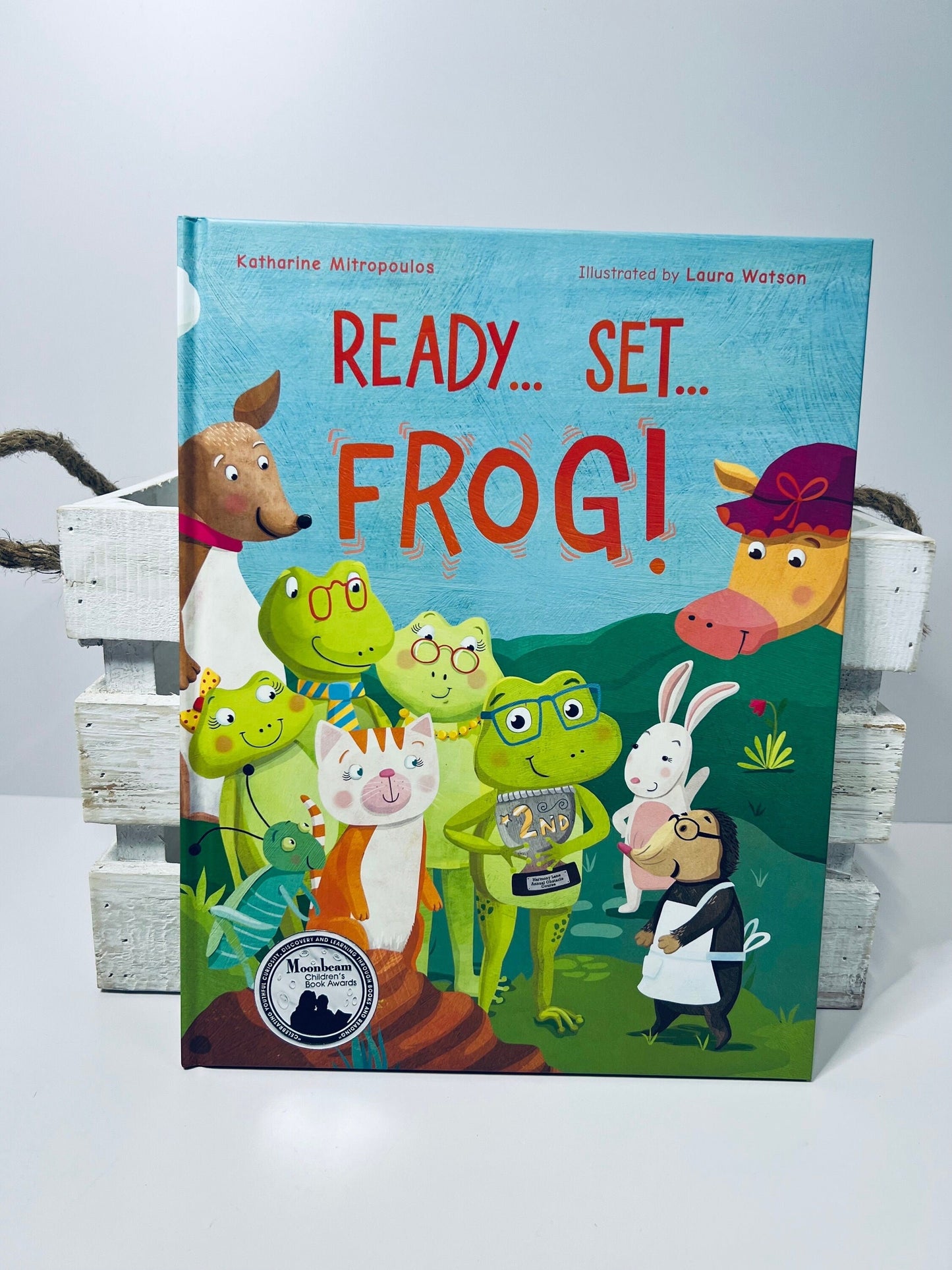 Ready Set Frog Book and Story Kit with Mini Objects Book about Friendship Goal setting and Flexibility Speech Therapy Objects