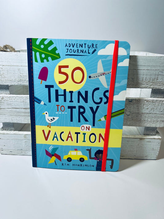 Adventure Journal for Kids-Vacation Journal-50 Things to Try on Vacation Book-SpeechTherapy Book-Writing Book for Kids
