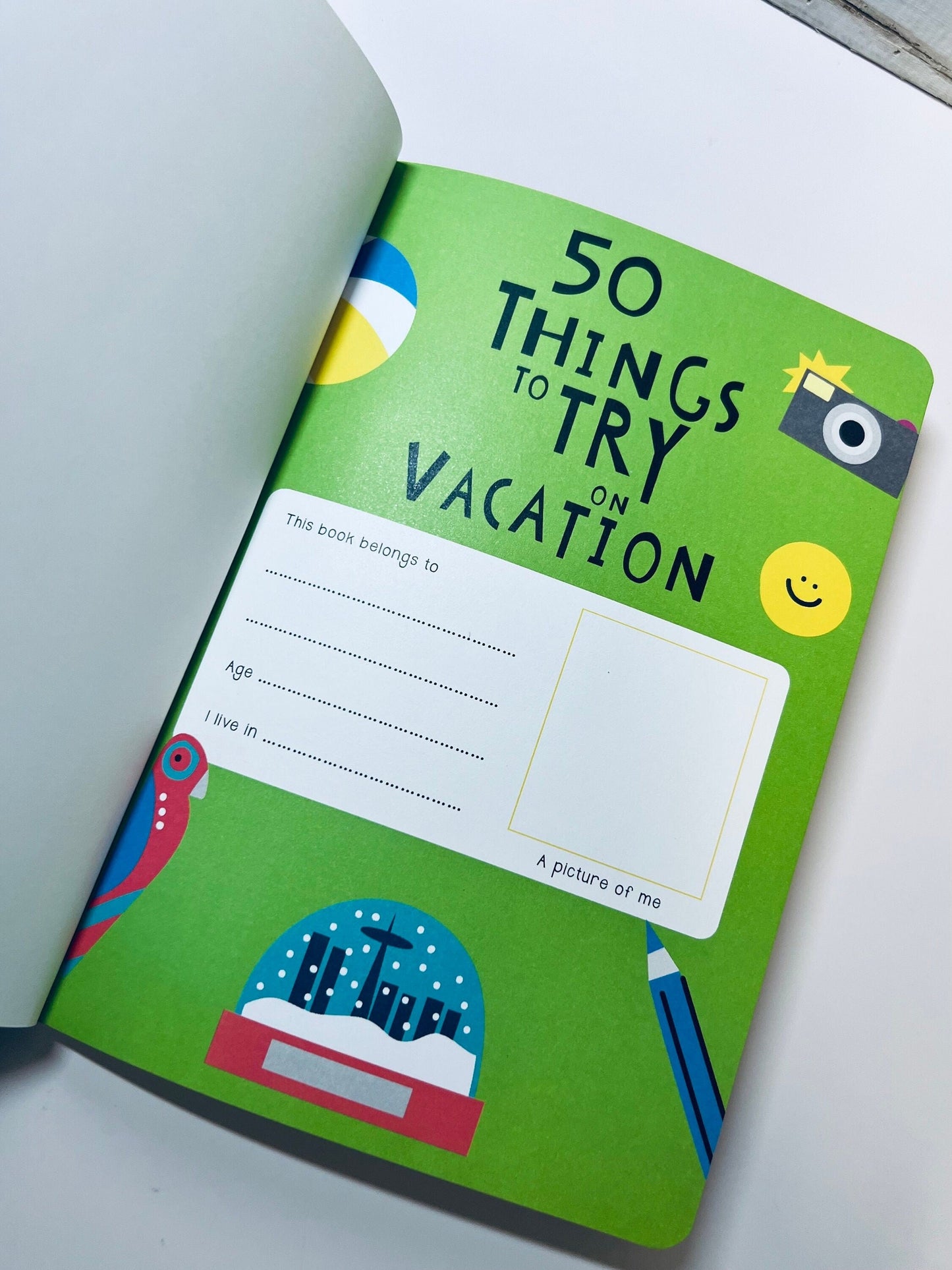 Diario de aventuras para niños-Diario de vacaciones-50 cosas para probar en vacaciones Libro-Libro de terapia del habla-Libro de escritura para niños
