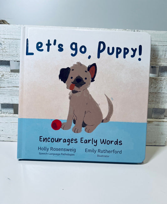 Libro de palabras tempranas Lets Go Puppy Story Objects Libro de apraxia sobre un perro Libro de sonidos tempranos preescolares