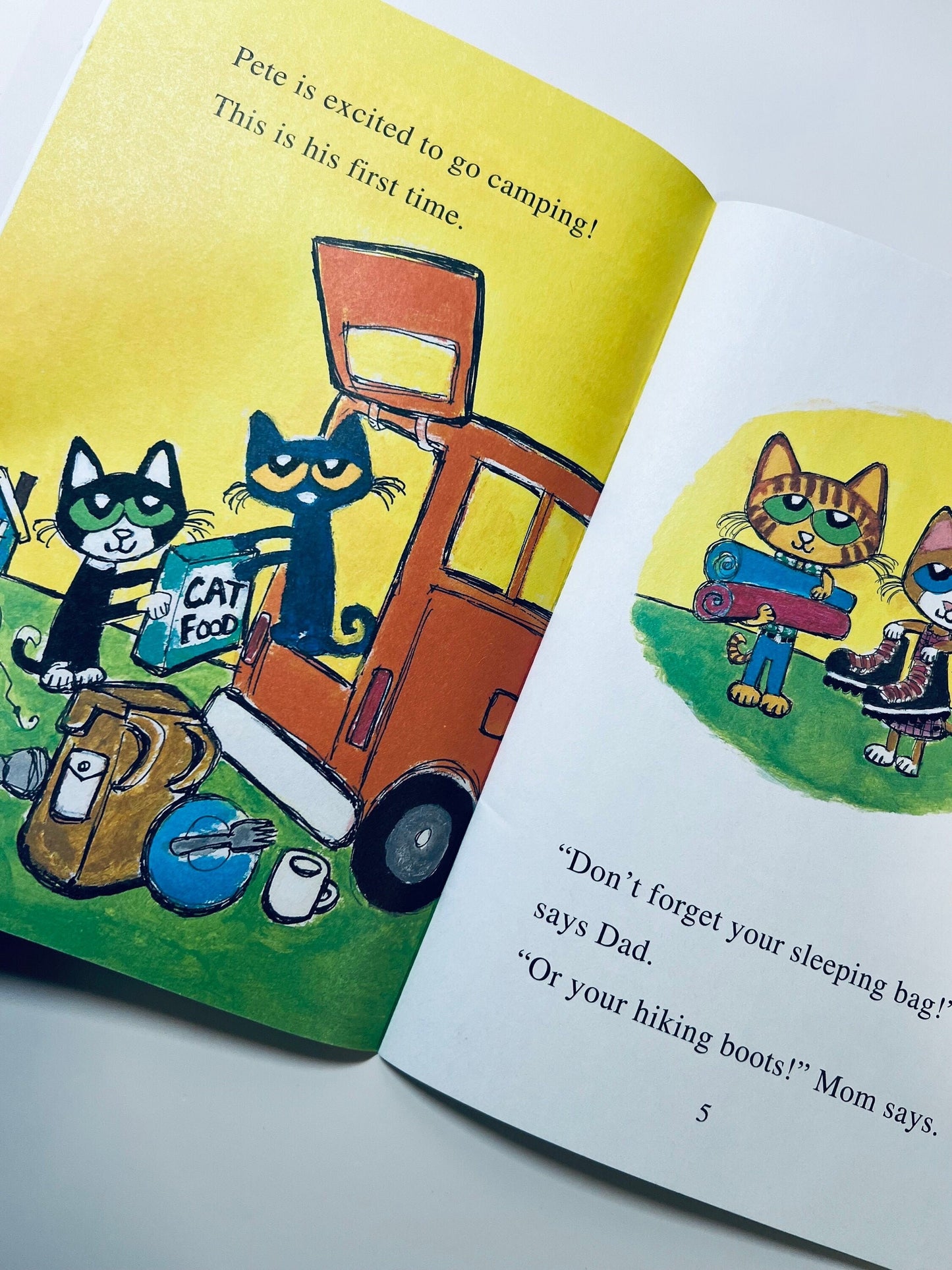 Pete the Cat Book-Librería para niños-Pete the Cat Goes Camping-Camp Book para niños-Libros de lectura de nivel-Libros de lectura temprana